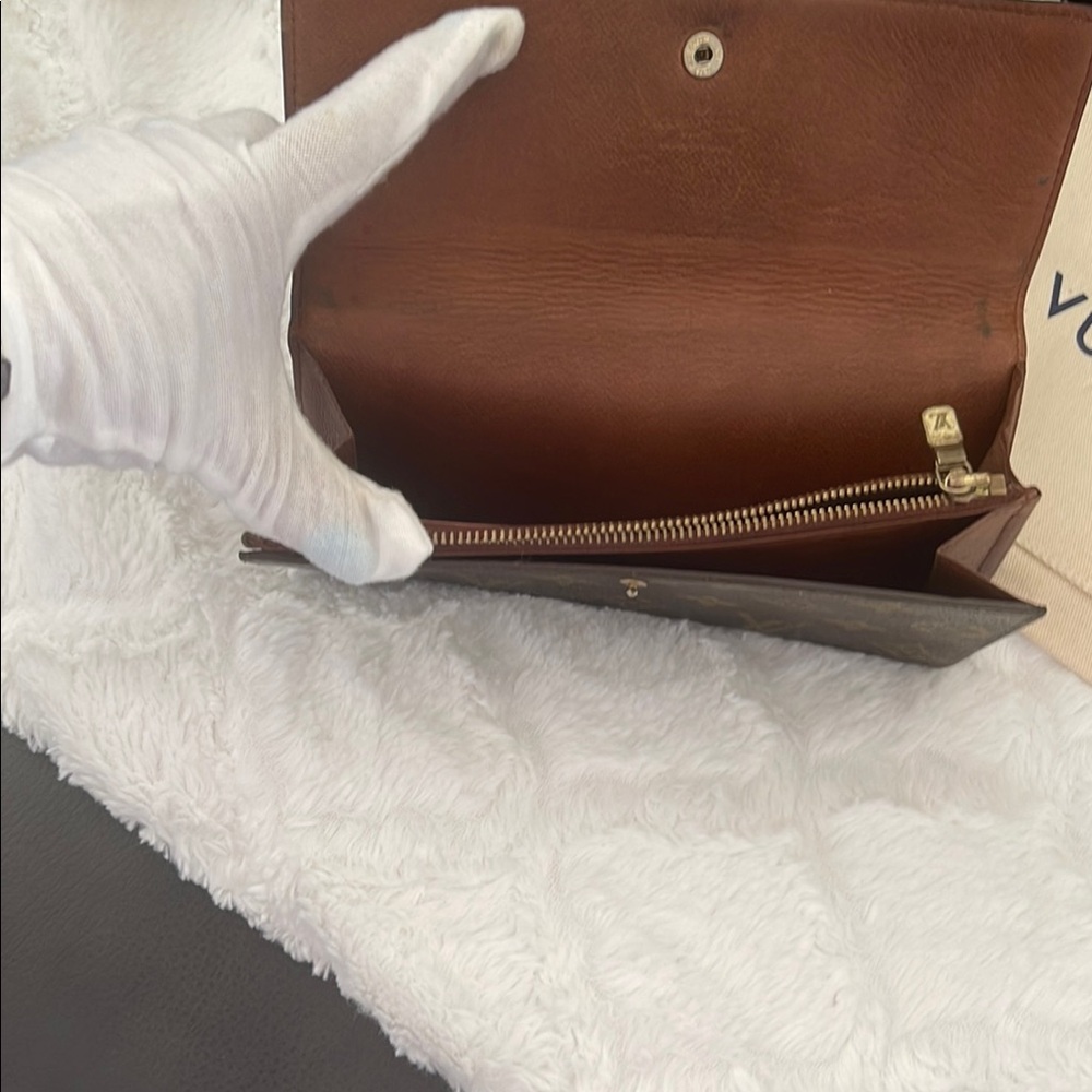 Louis Vuitton  Authentic Monogram Porte Monnaie Credit Long Wallet 1989 Minty - Picture 4 of 12